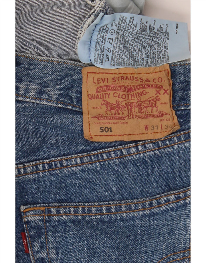 Мужские прямые джинсы LEVI'S 501 W31 L30 синие, хлопок