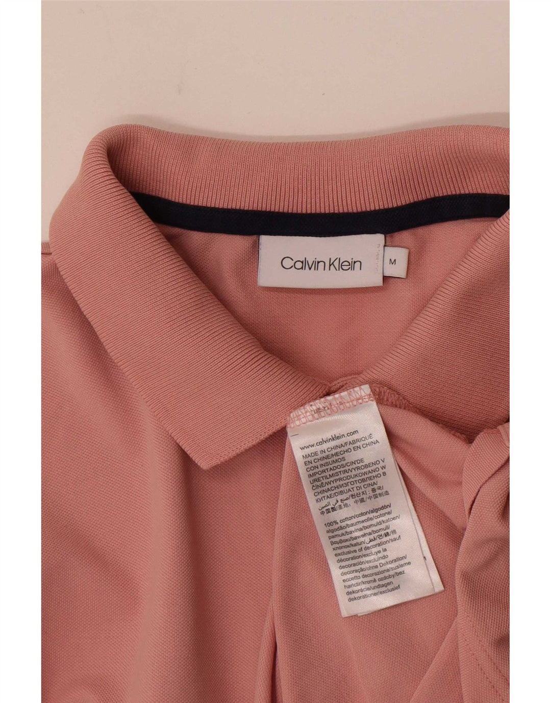 Мужская рубашка-поло Calvin Klein из хлопка среднего розового цвета