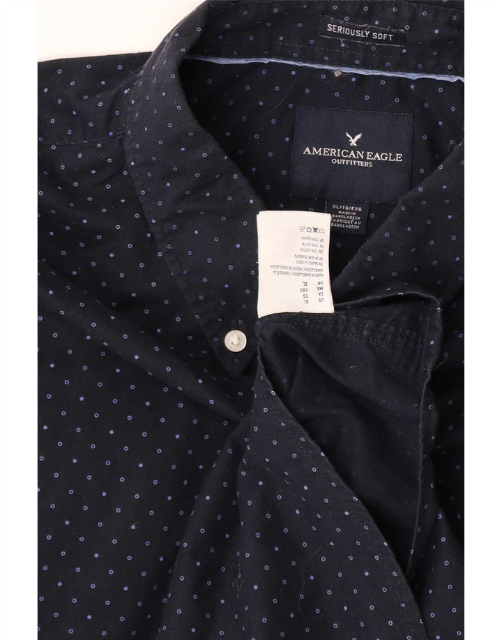 Мужская рубашка American Eagle XL, темно-синяя, пятнистый хлопок