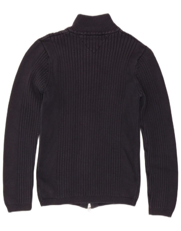 Tommy Hilfiger Womens Cardigan Sweater UK 12 Medium Navy Blue Cotton