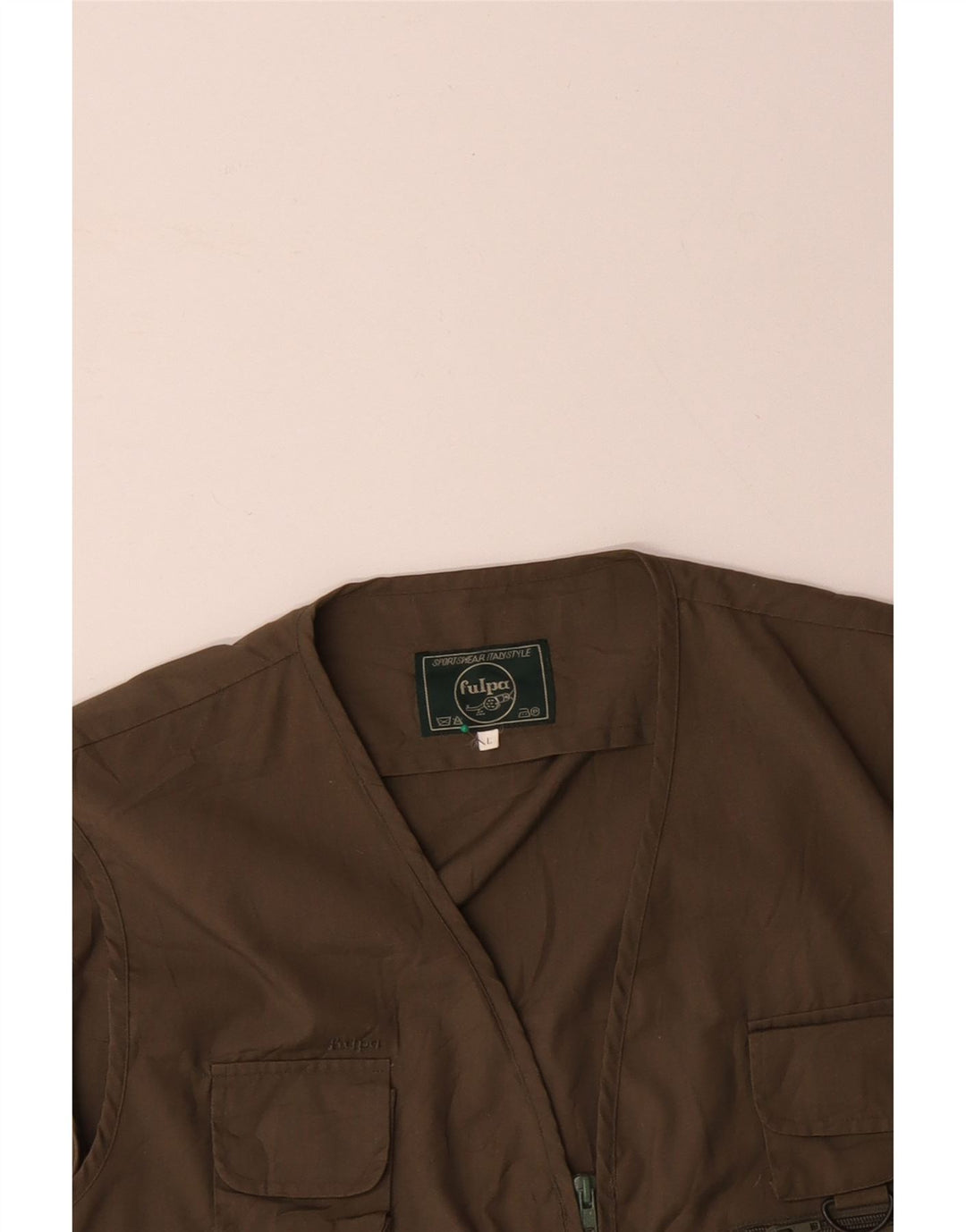 Мужской универсальный жилет VINTAGE UK 40, большой размер, коричневый хлопок