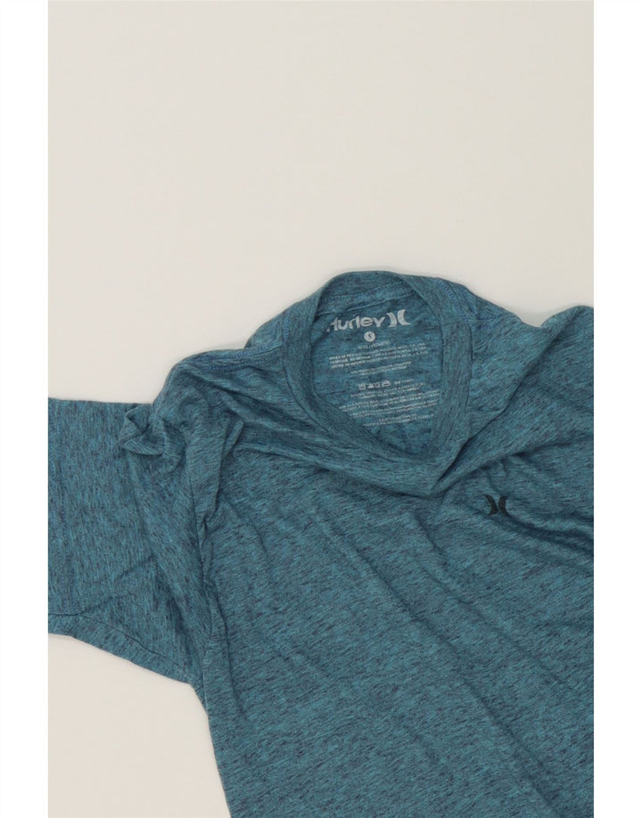 HURLEY Womens T-Shirt Top UK 10 Small Blue Flecked Polyester Vintage Hurley and Second-Hand Hurley from Messina Hembry 