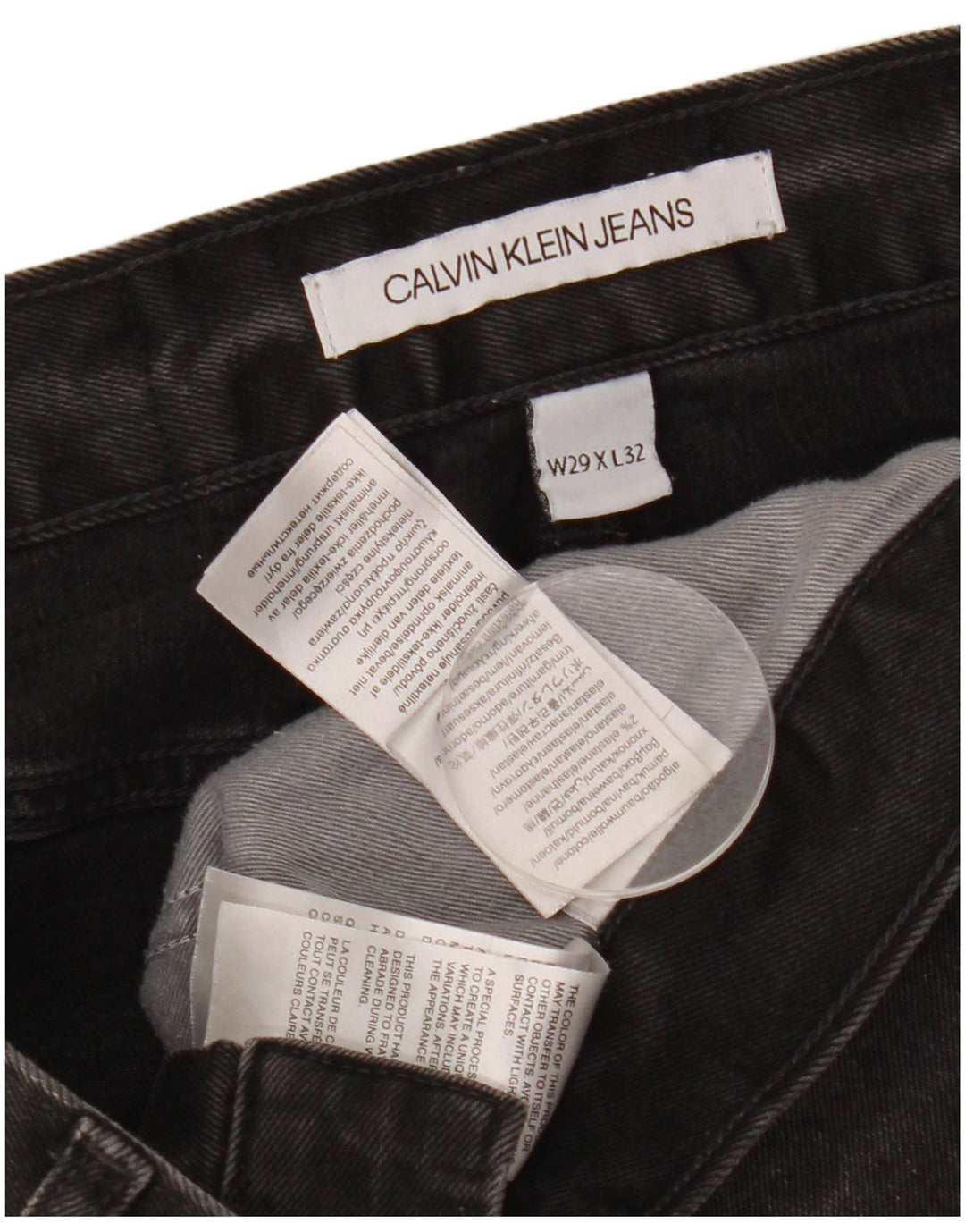 Мужские узкие джинсы Calvin Klein W29 L32, черный хлопок