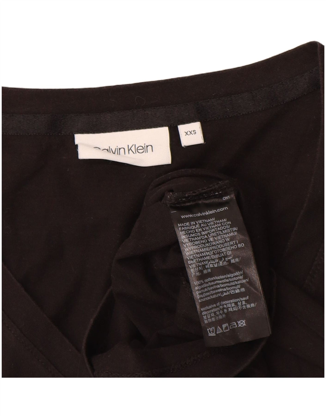 Женская футболка CALVIN KLEIN JEANS Top UK 2 XS, черный хлопок