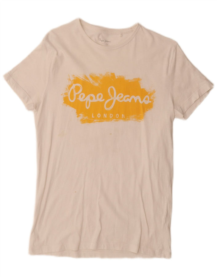 PEPE Jeans Мужская тонкая футболка с рисунком, маленький белый