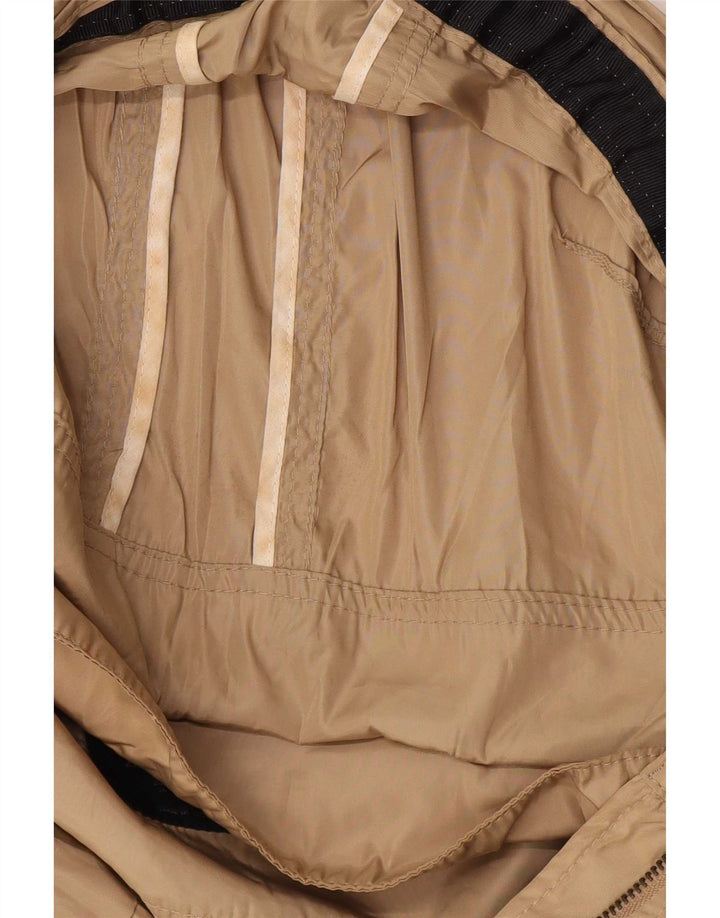 Женская дождевик с капюшоном Zara UK 12, средний бежевый, полиэстер