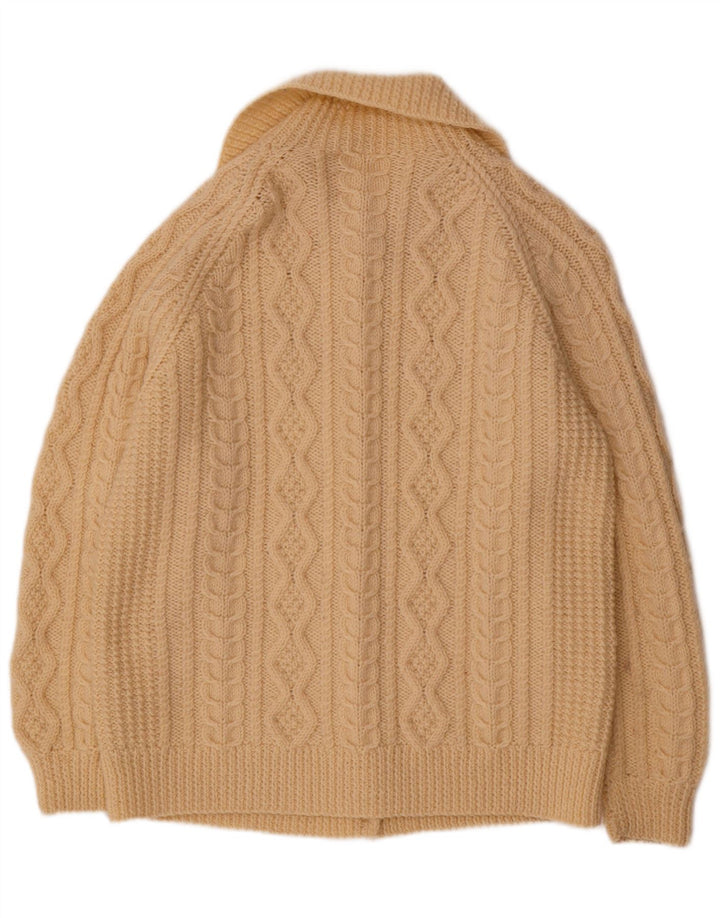 ВИНТАЖНЫЙ женский кардиган-свитер UK 14, большой бежевый