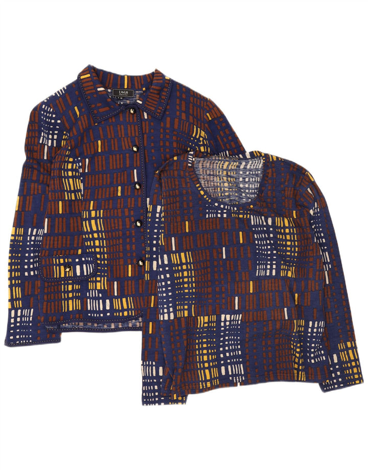 Женский комплект из 2 предметов Liola IT 50 XL, темно-синий, шерсть с геометрическим рисунком