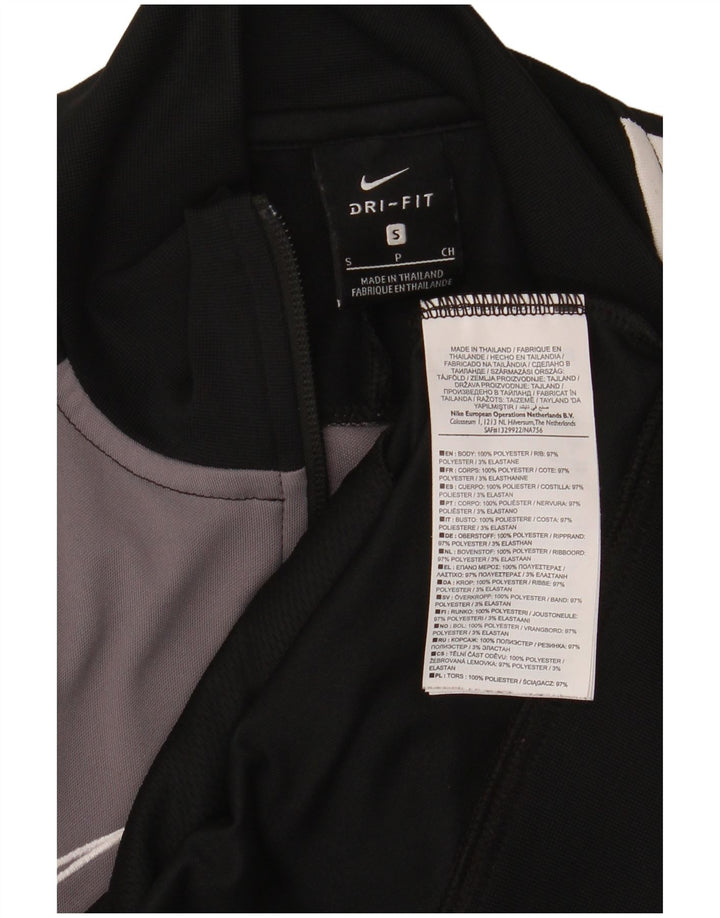 Мужская спортивная куртка Nike Dri Fit, маленькая черная полиэстер с цветными блоками