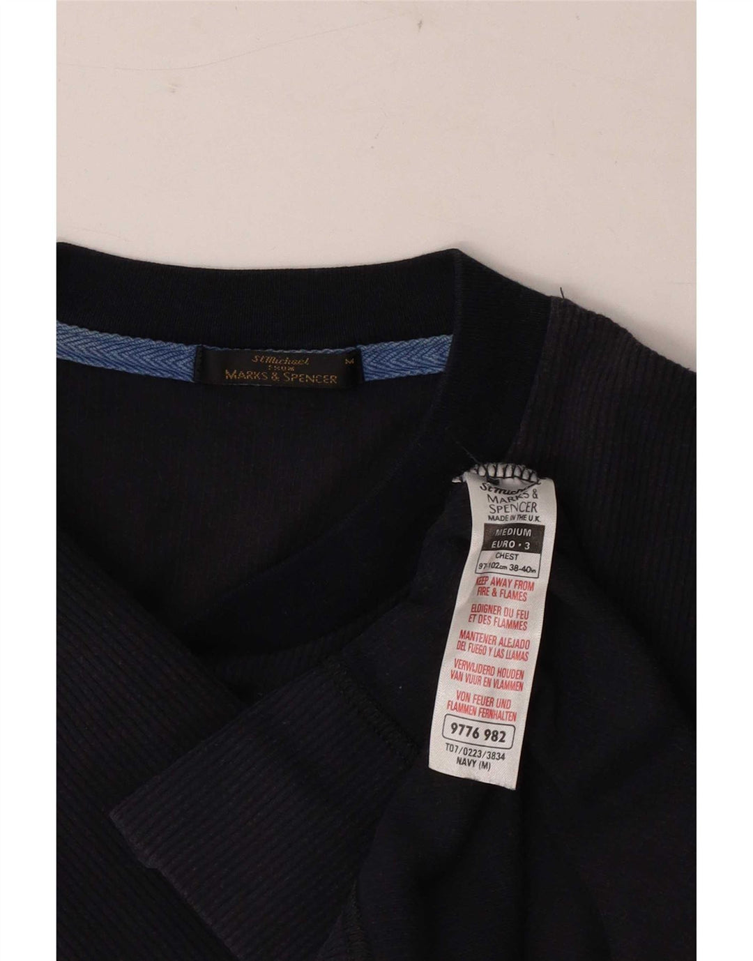 Мужской свитер Marks & Spencer, джемпер среднего размера, темно-синий, хлопок