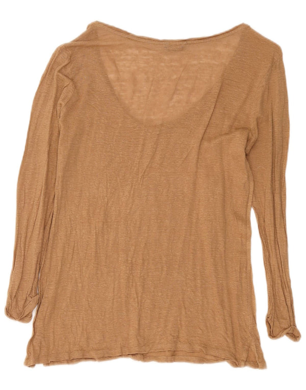 Женский топ Massimo Dutti с длинным рукавом UK 14, большой коричневый в крапинку