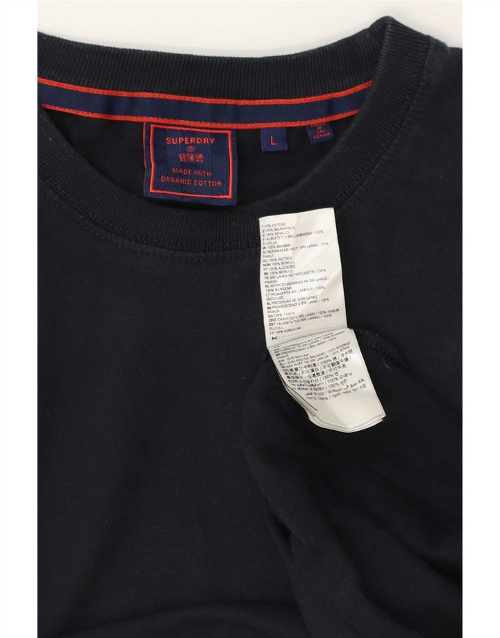 Мужская футболка Superdry, большой темно-синий хлопок