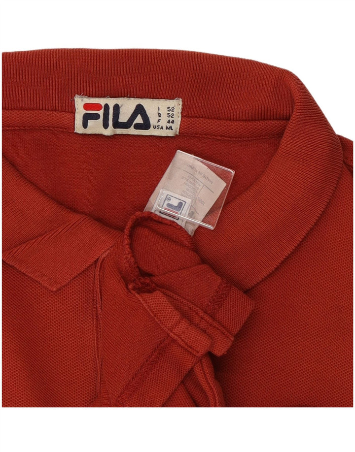 Мужская рубашка поло FILA, хлопковая, среднего красного цвета