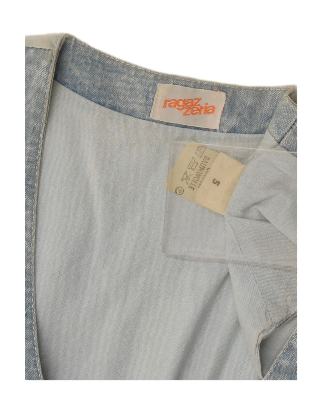 VINTAGE Womens Denim Waistcoat US 5 Medium Blue Cotton Vintage Vintage and Second-Hand Vintage from Messina Hembry 