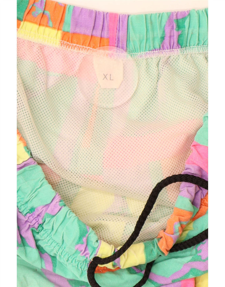 ВИНТАЖНЫЕ женские шорты для плавания с графическим рисунком UK 18 XL, разноцветные с геометрическим рисунком