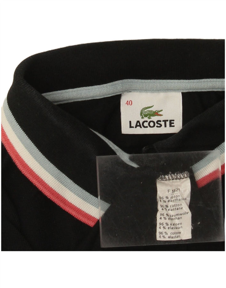 Женская рубашка поло LACOSTE, размер 40, средний черный, хлопок