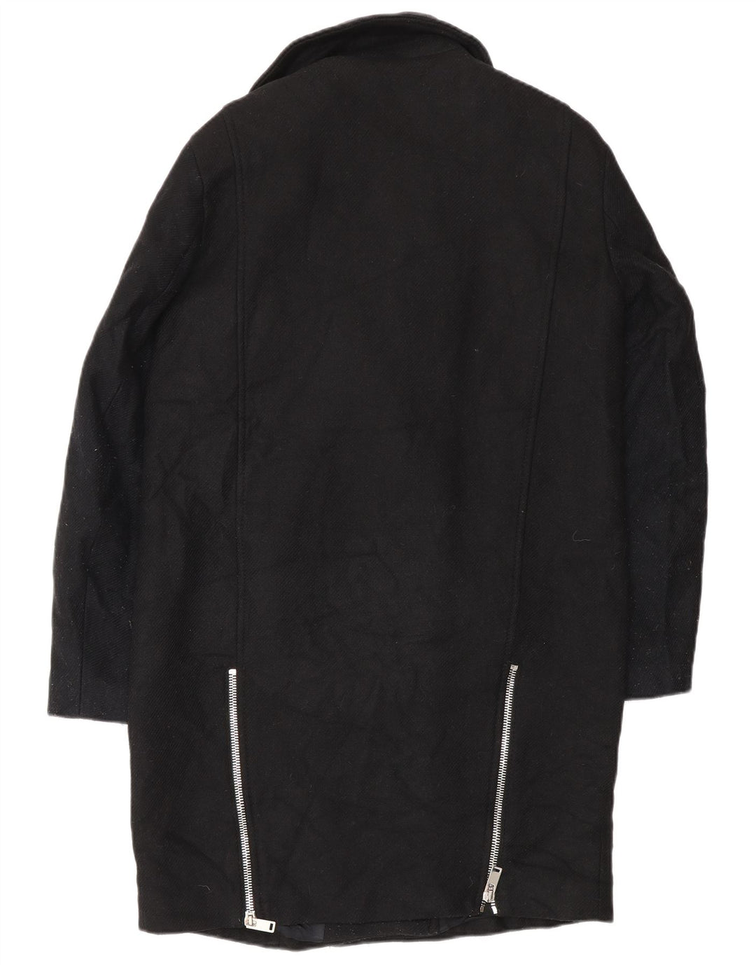 Женское пальто Zara UK 14, среднее, черное, шерстяное