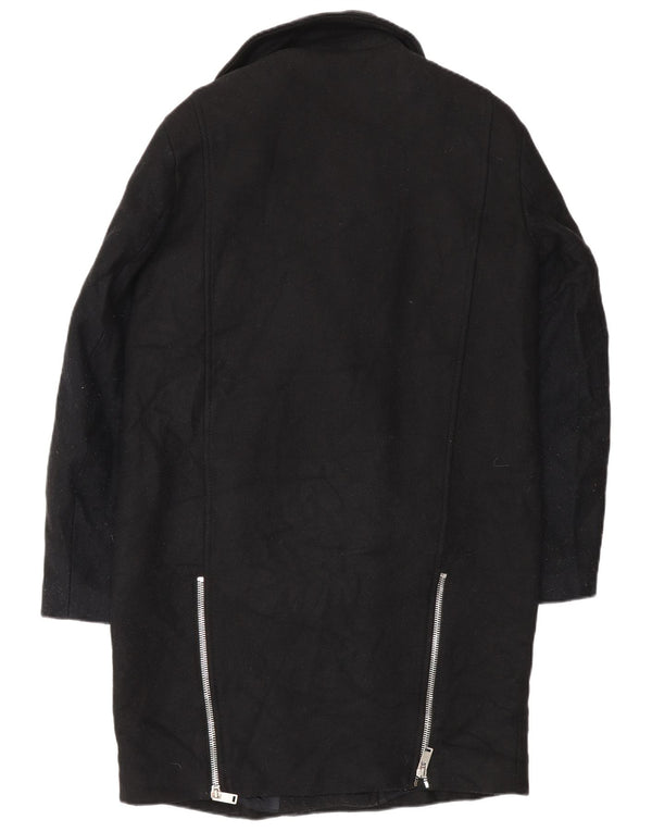 Женское пальто Zara UK 14, среднее, черное, шерстяное