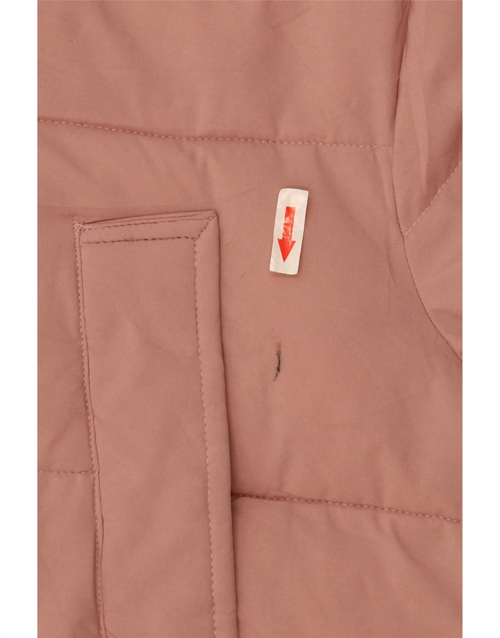 Женское длинное стеганое пальто с капюшоном Marks & Spencer UK 18 XL, розовый полиэстер