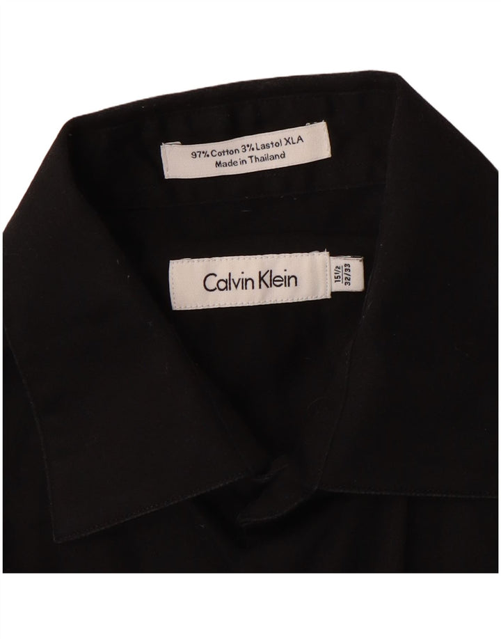 Мужская рубашка Calvin Klein, размер 15 1/2, средний черный хлопок