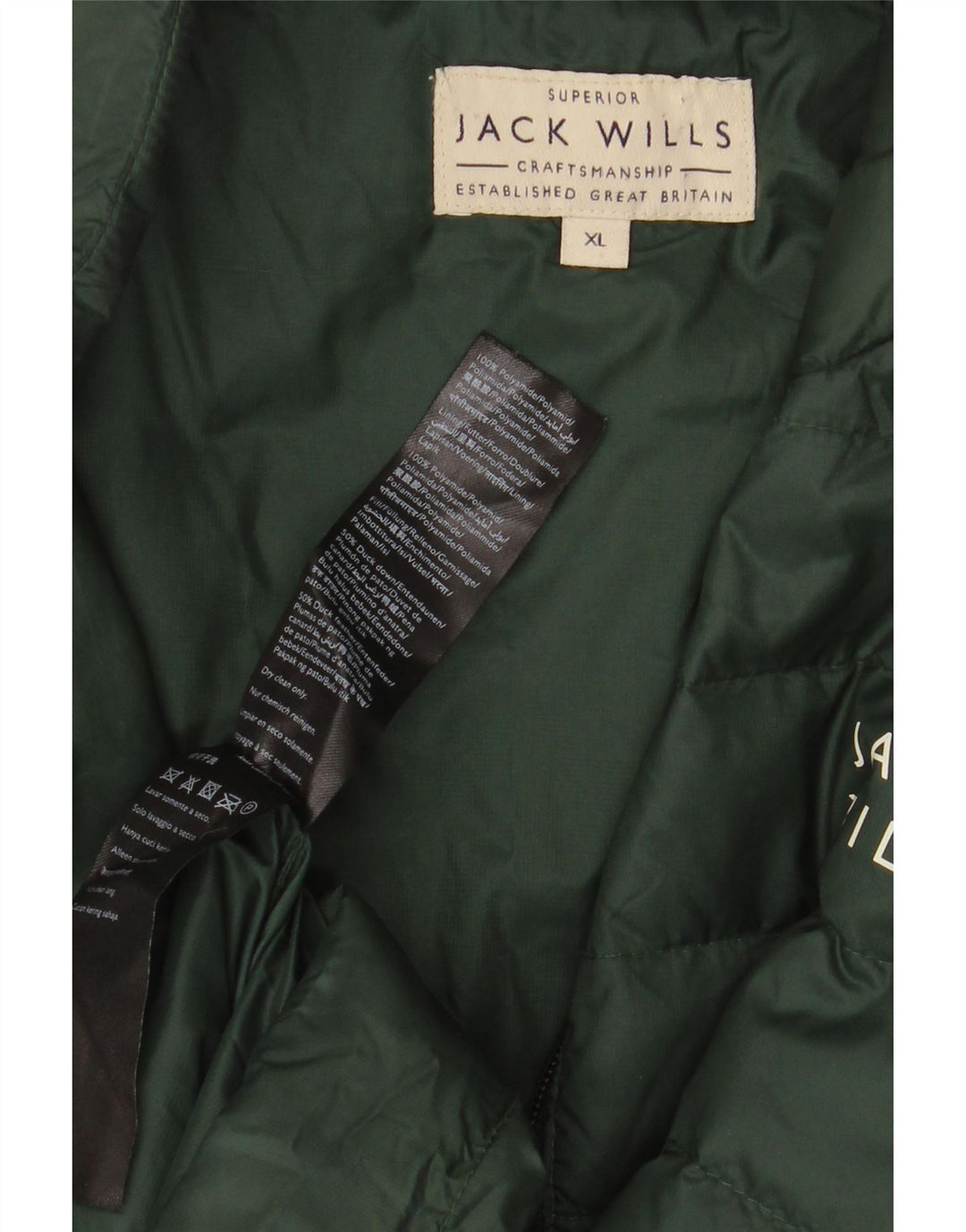 Мужская стеганая куртка Jack Wills UK 42 XL зеленая полиамид