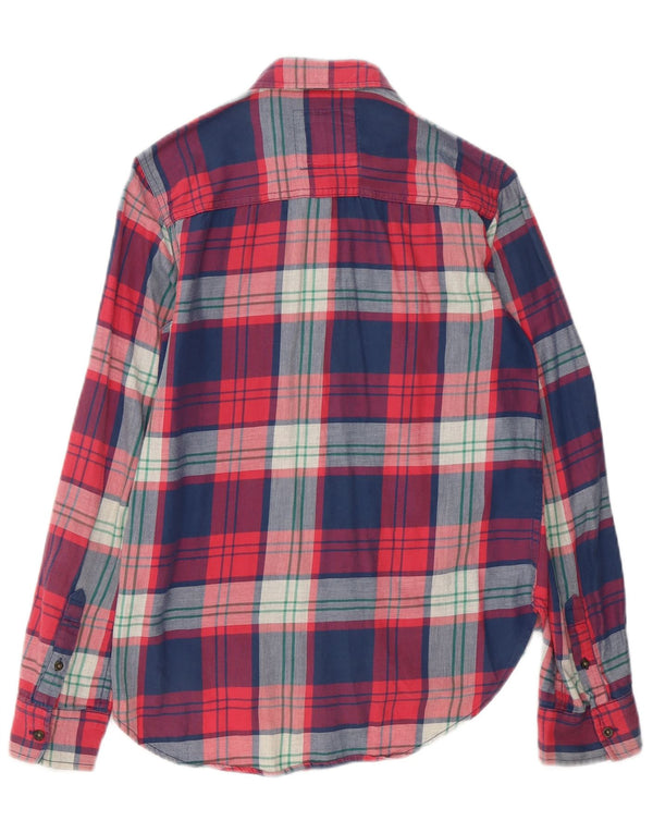 Женская фланелевая рубашка оверсайз Abercrombie & Fitch UK 6 XS, хлопок в красную клетку