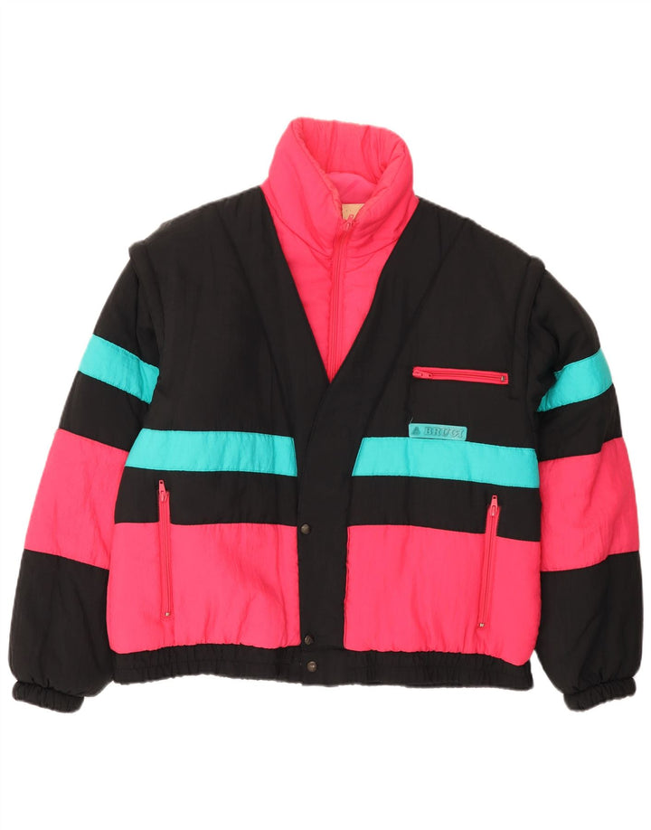 Brugi Mens Padded Jacket UK 36 Small Multicoloured Colourblock Nylon