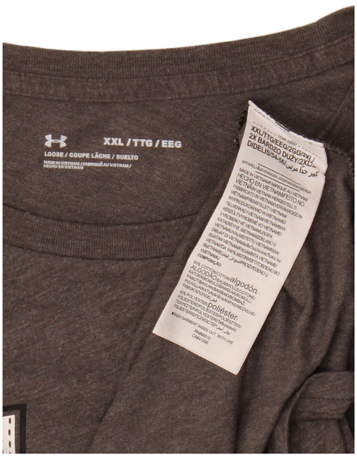 Мужская футболка с рисунком Under Armour, топ 2XL, серый хлопок