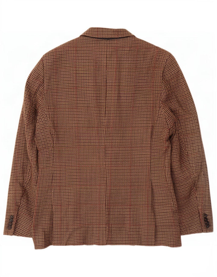 Мужской пиджак на двух пуговицах Scotch & Soda IT 52 XL, коричневый, шерсть с узором «гусиные лапки»