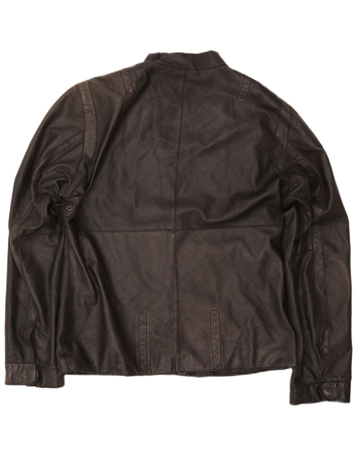 Мужская кожаная куртка TED BAKER, размер 5 XL, черная кожа