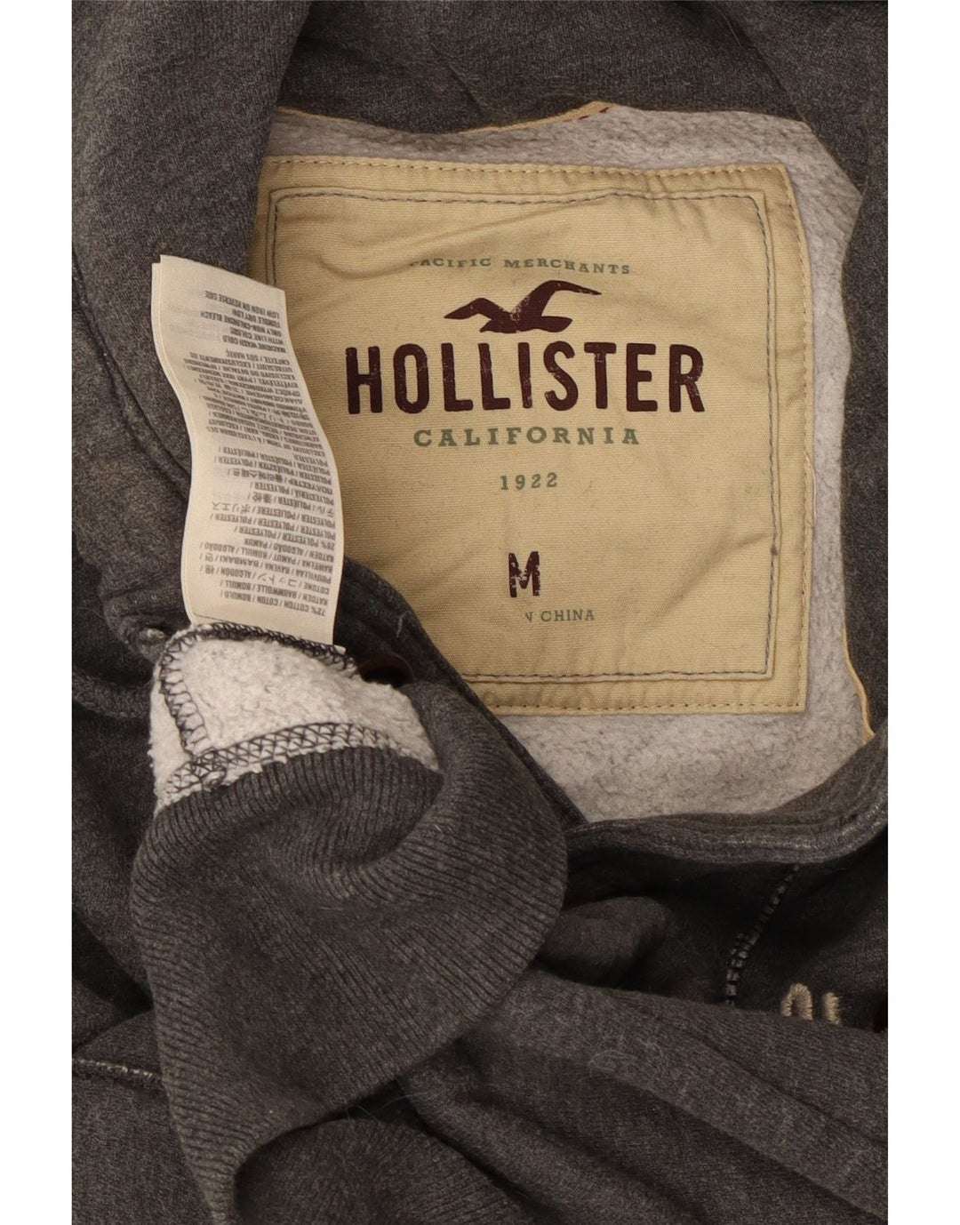 Мужской спортивный костюм с капюшоном HOLLISTER, куртка среднего серого цвета, хлопок
