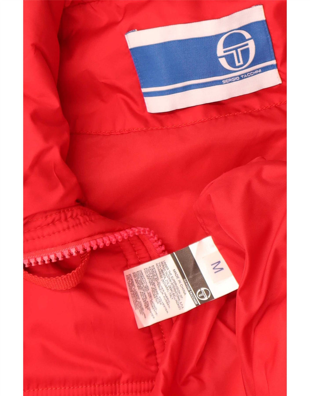 Мужская утепленная куртка с капюшоном Sergio Tacchini UK 38, средний красный полиэстер