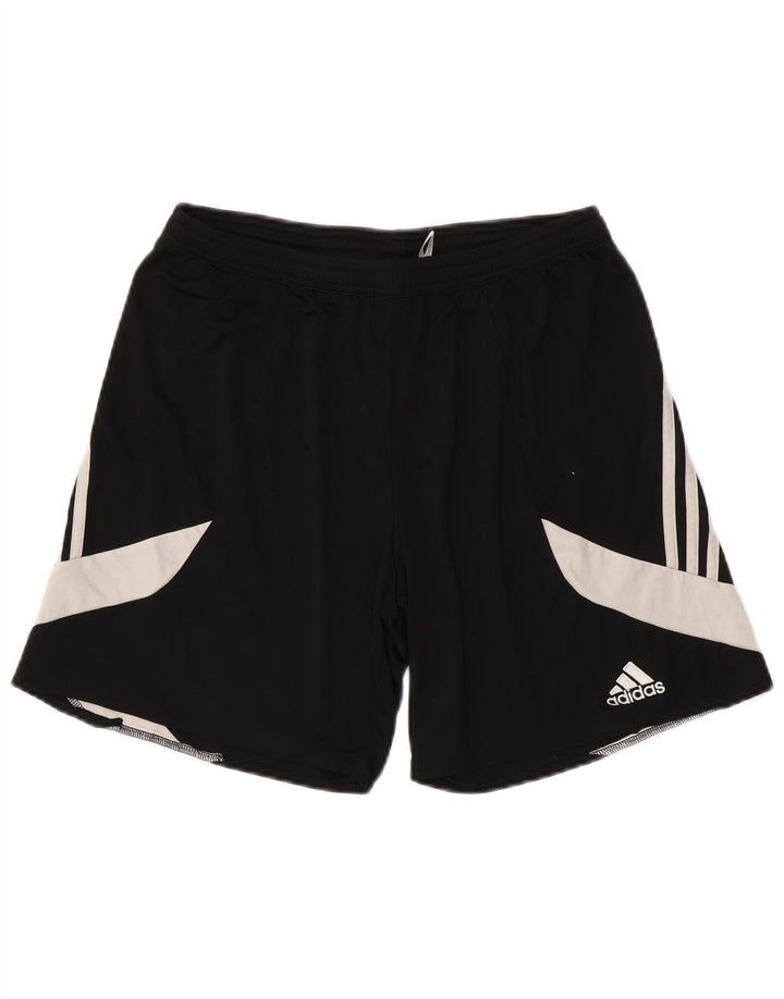 Мужские спортивные шорты Adidas Climalite, большие черные полиэстер с цветными блоками