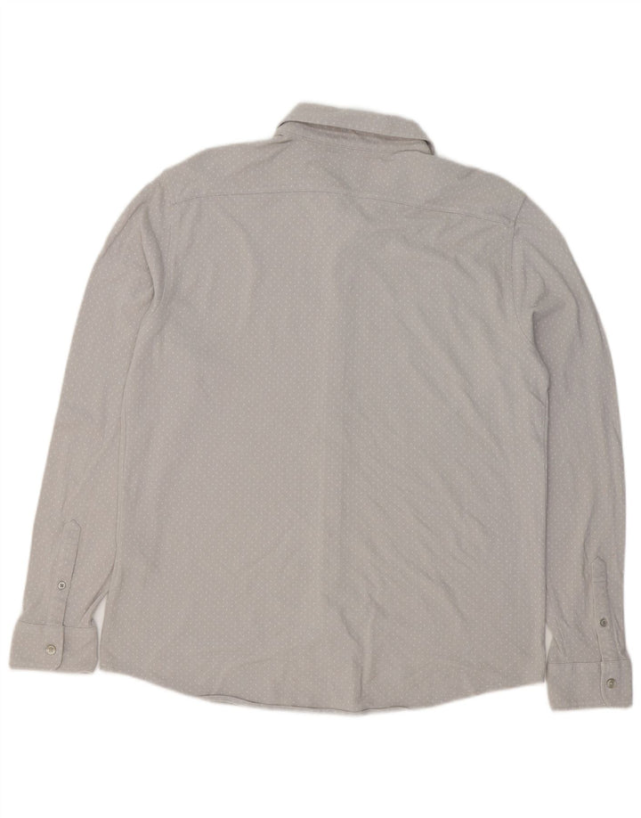 Мужская рубашка Dockers из хлопка среднего серого цвета с пятнами