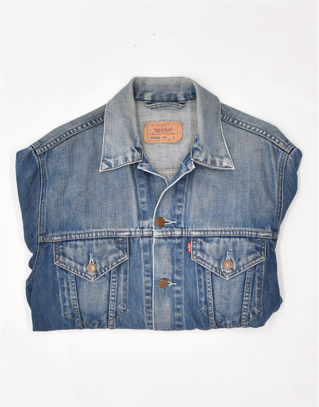 Женская джинсовая куртка LEVI'S UK 14, большая синяя, хлопок