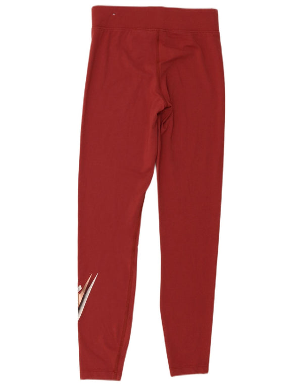 Женские леггинсы облегающего кроя с рисунком Nike UK 10, маленькие бордовые, хлопок