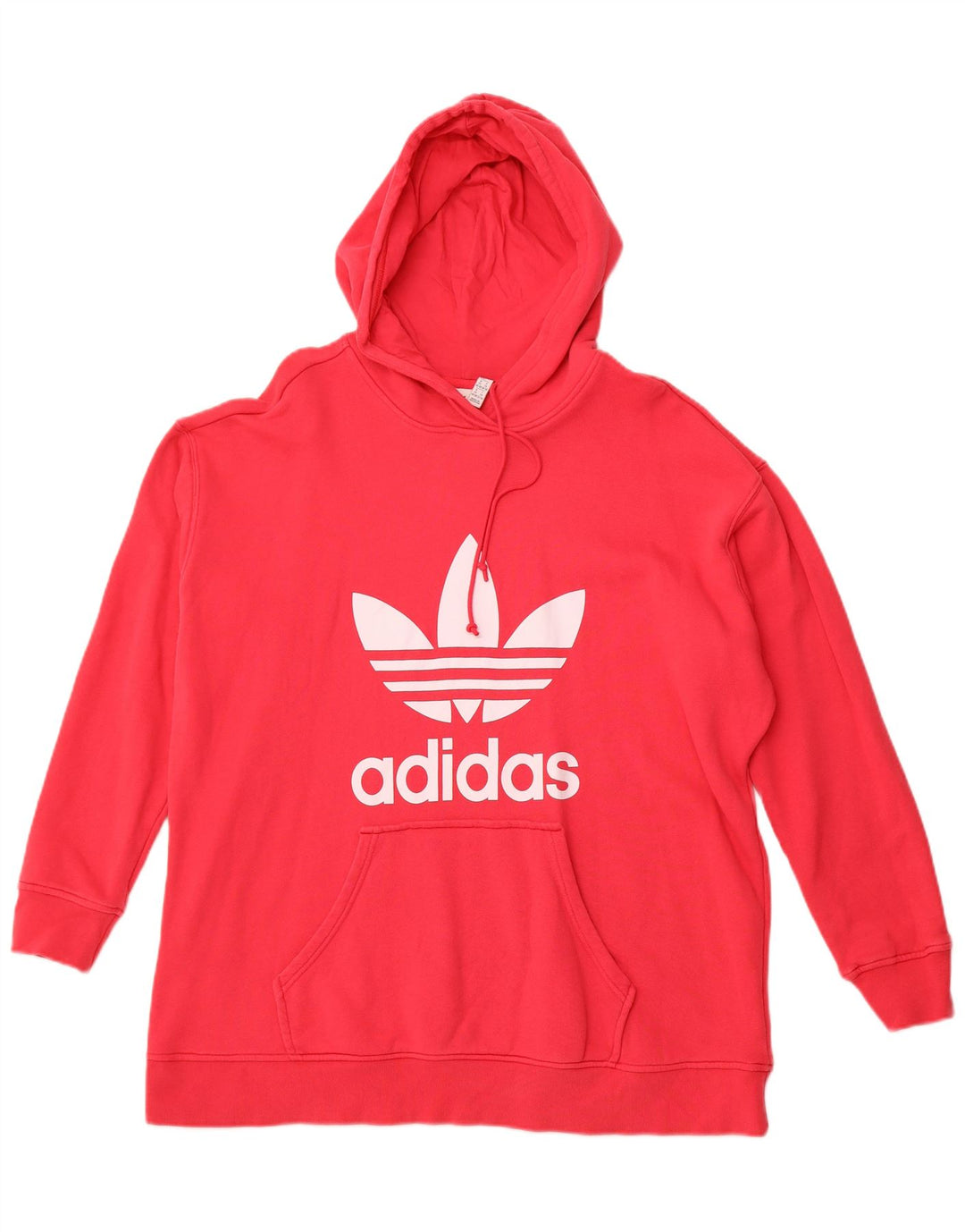 Женский джемпер с капюшоном оверсайз с графическим рисунком ADIDAS UK 20/22 XL, красный хлопок