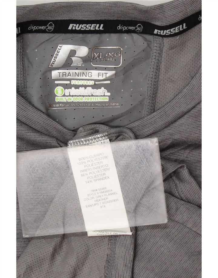 Мужская футболка RUSSELL ATHLETIC Dri-Power, топ XL, серый полиэстер