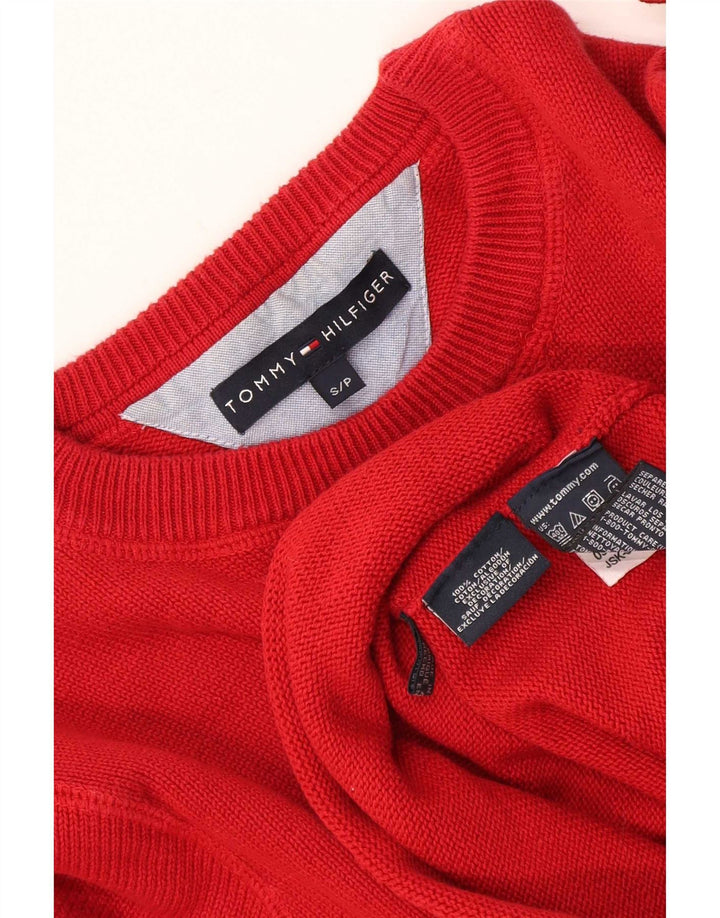 Мужской джемпер с круглым вырезом Tommy Hilfiger, маленький красный хлопковый свитер