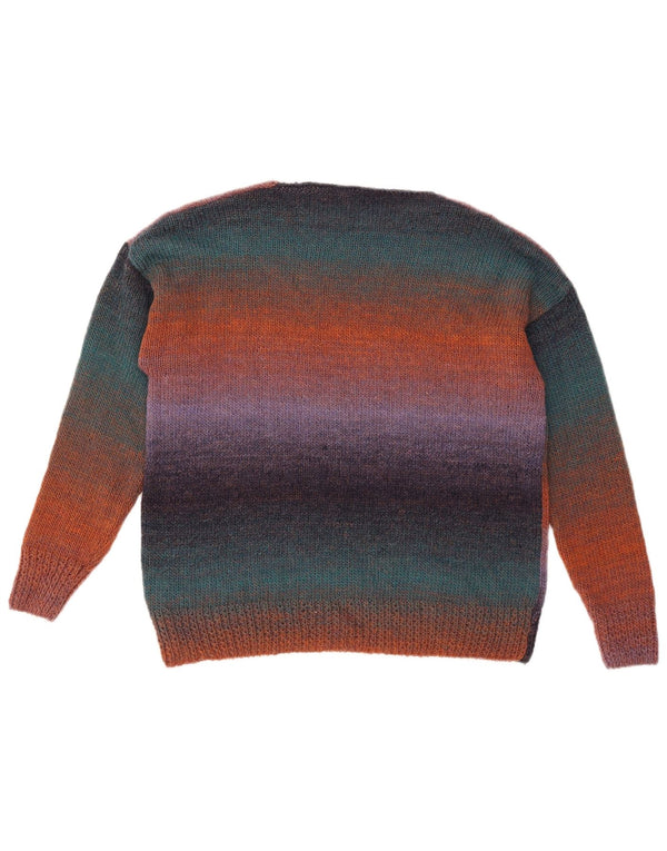 ВИНТАЖНЫЙ женский джемпер с вырезом «лодочка», Великобритания, 18 XL, в разноцветную полоску