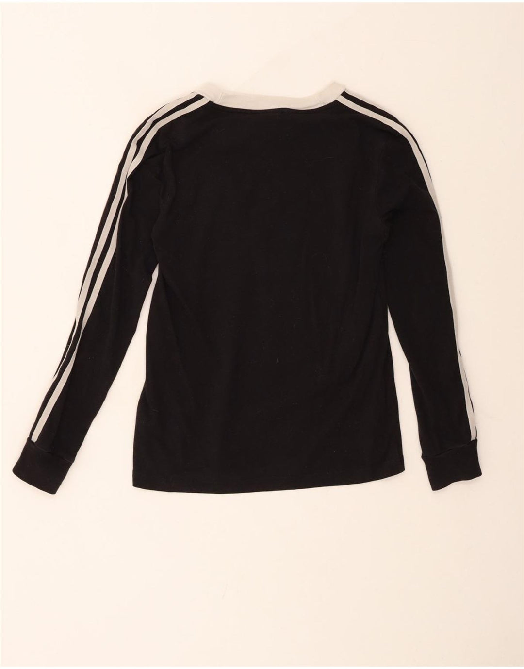 ADIDAS Womens Top Long Sleeve UK 8 Small  Black Cotton