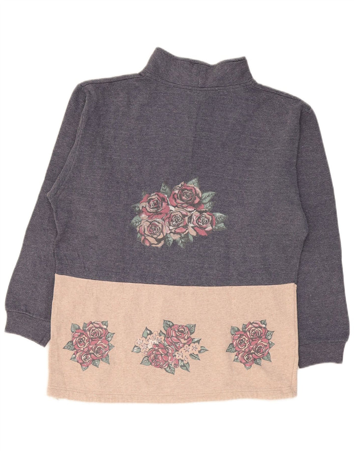 Женский свитер с рисунком CAMPAGNOLO, UK 18 XL, темно-синий с цветочным принтом