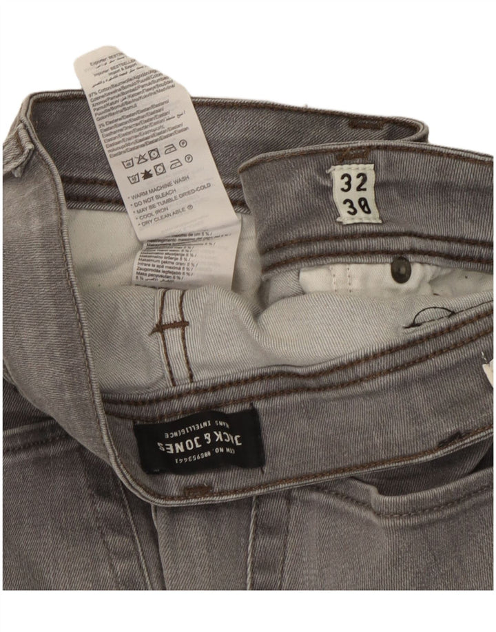 Мужские узкие джинсы Jack & Jones W32 L30, серый хлопок