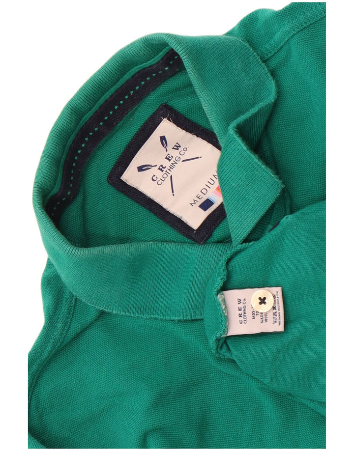 Crew Clothing Мужская рубашка поло среднего зеленого цвета из хлопка