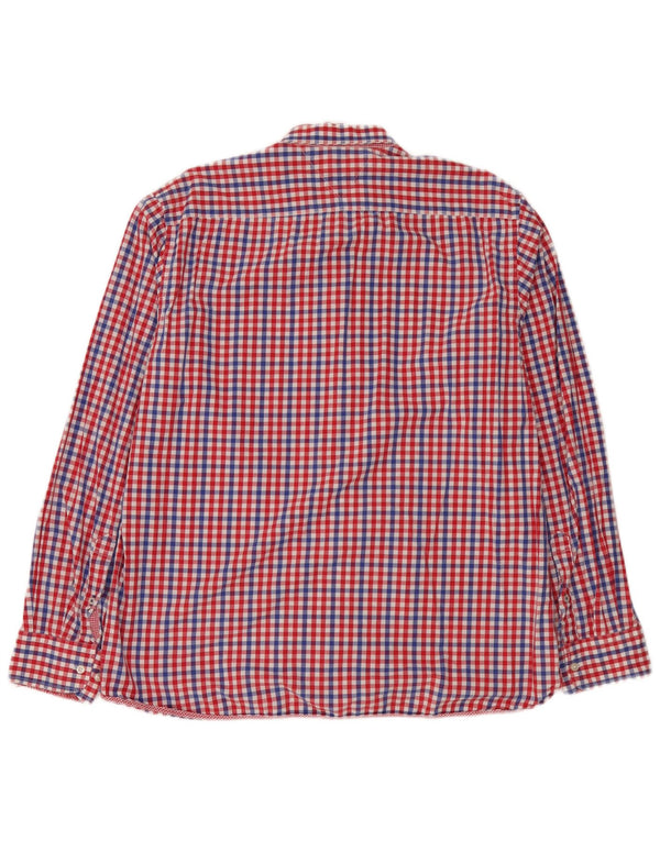 Мужская рубашка на заказ Tommy Hilfiger XL из хлопка в красную клетку