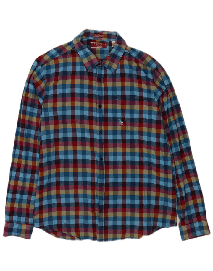 Мужская рубашка узкого кроя Penguin Heritage XL, хлопковая разноцветная клетка