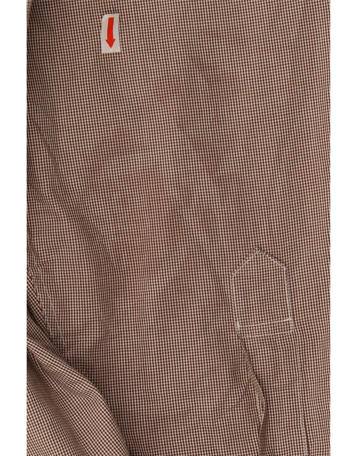 Мужская рубашка BROOKS BROTHERS, размер 16, 1/2, большая, коричневая, с узором «гусиные лапки»