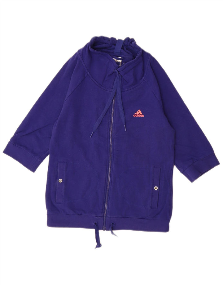 Женский свитер ADIDAS с рукавом 3/4, маленький синий хлопок, UK 10