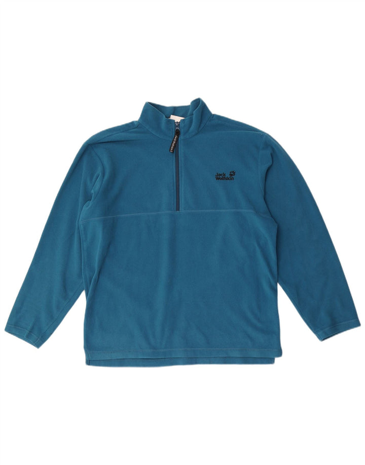Мужской флисовый джемпер Jack Wolfskin с воротником на молнии, Великобритания 36/38, средний синий полиэстер