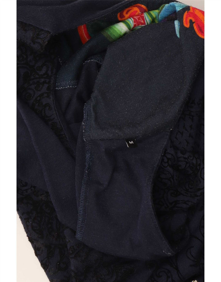 Женское платье прямого кроя Desigual с длинным рукавом и цветочным принтом среднего размера из вискозы